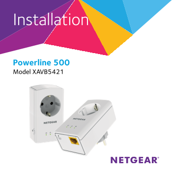 Netgear XAVB5421 - Powerline 500 + Extra Outlet, 1-Port Installation Guide - Page 1