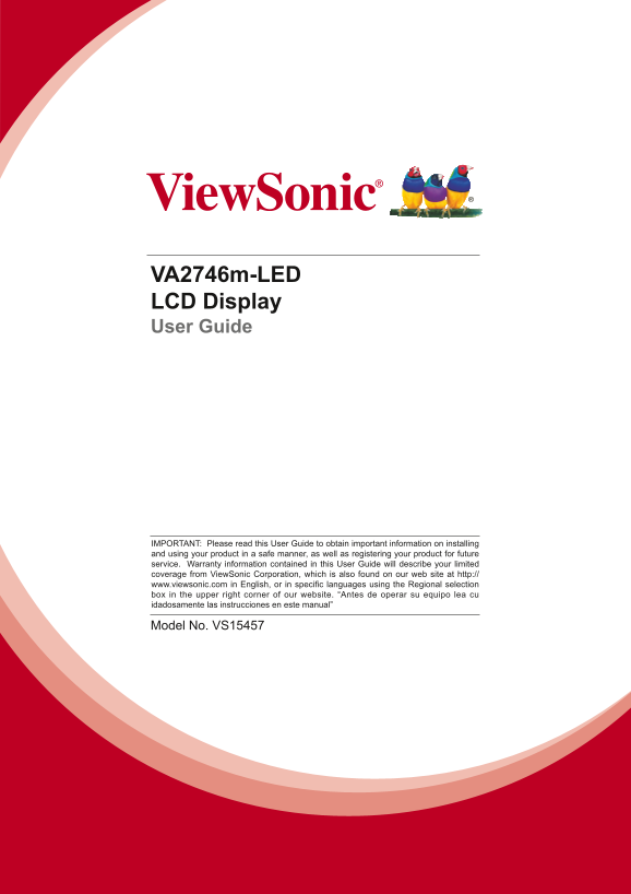 ViewSonic VA2746M-LED Quick User Guide (English) - Page 1