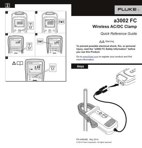 Fluke 3000 FC Series Wireless Multimeter A3002 FC Quick Reference Guide - Page 1