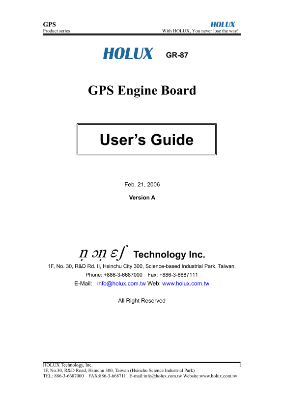 HOLUX GR-87 Manual - Page 1