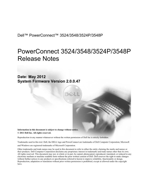 Dell PowerConnect 3548 Release Notes - Page 1