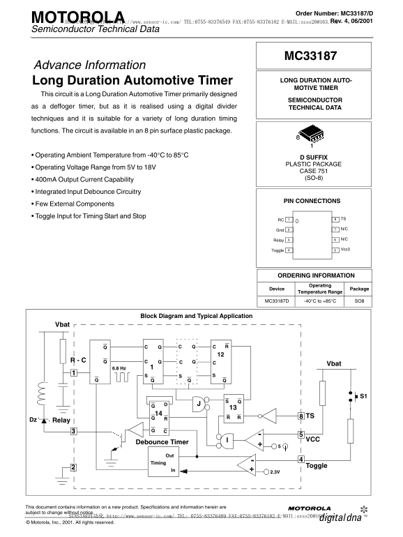 MOTOROLA MC33187 User Guide and Manual - Page 1