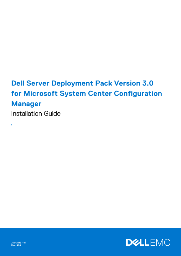 Dell Server Deployment Pack Version 3.0 for Microsoft System Center Configuration Manager Installation Guide - Page 1