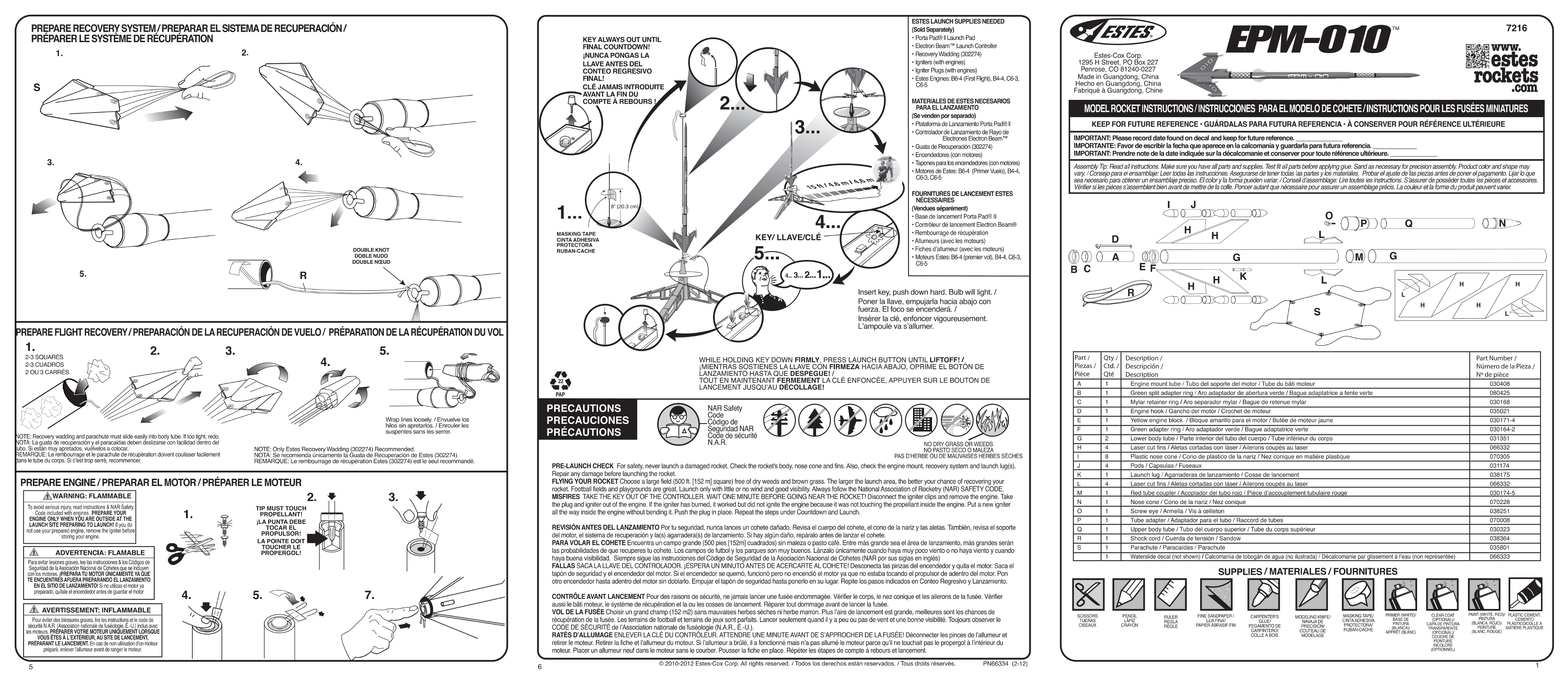 ESTES 7216 - EPM-010 Guide - Page 1