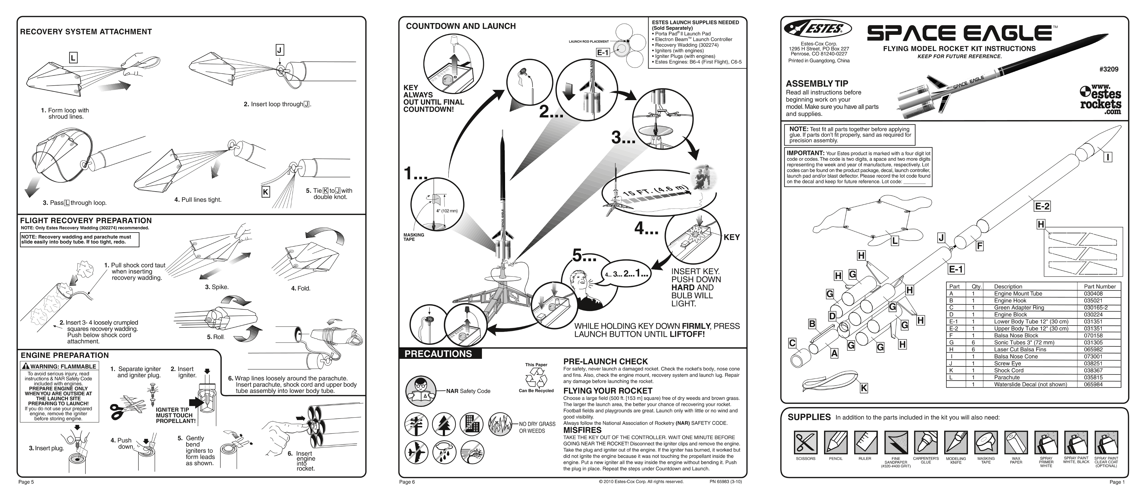 ESTES 3209 - Space Eagle User Manual - Page 1