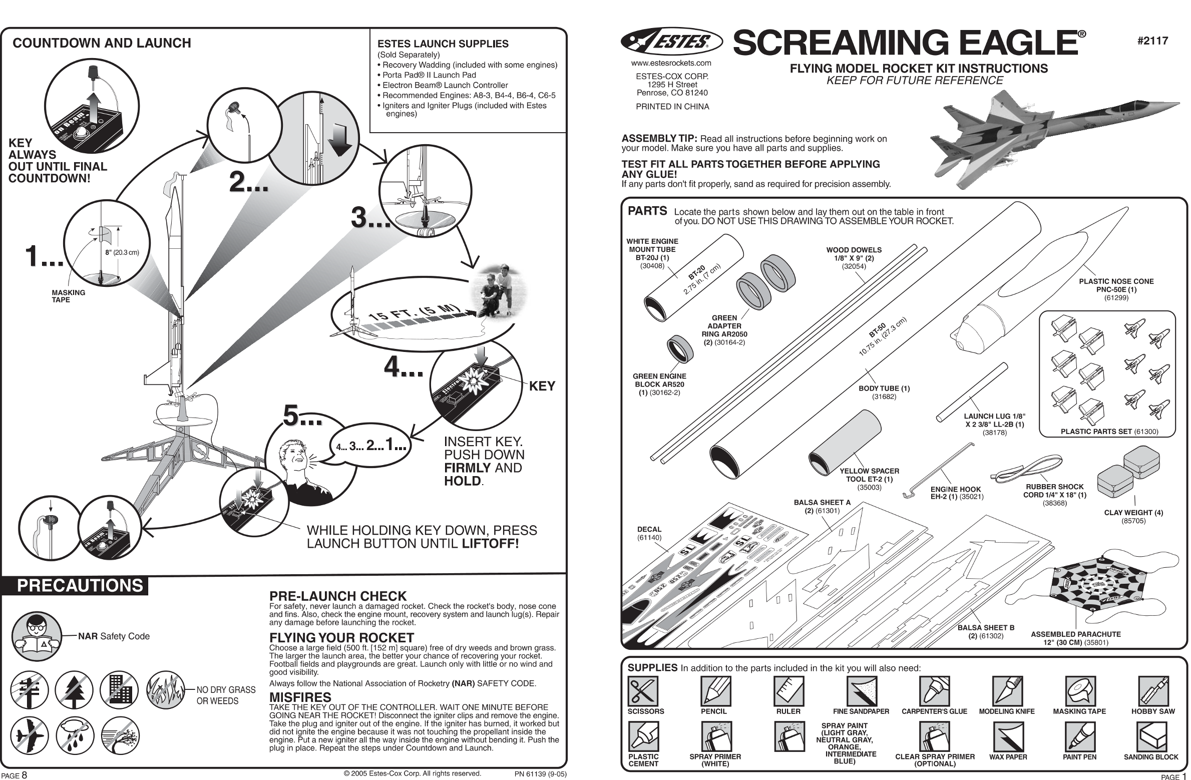 ESTES 2117 – Screaming Eagle - Page 1