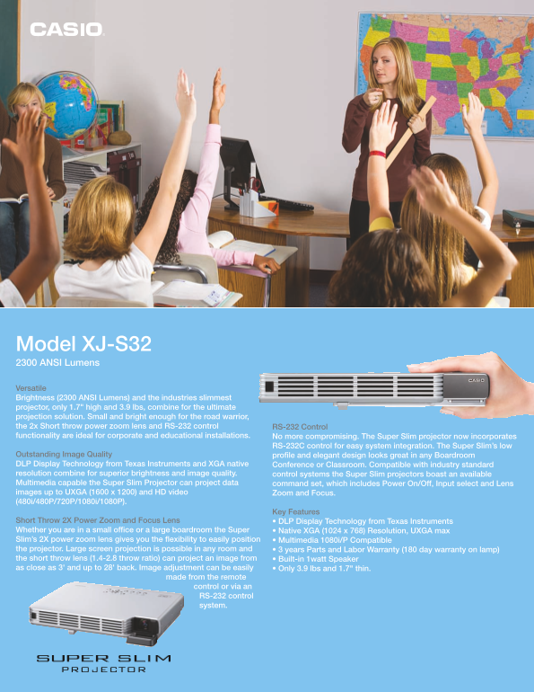 CASIO XJ-S32 User Guide and Manual - Page 1