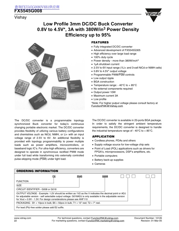 Vishay FX5545G008 Data Sheet - Page 1
