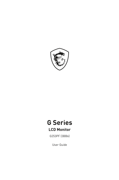 MSI G Series G253PF User Manual - Page 1