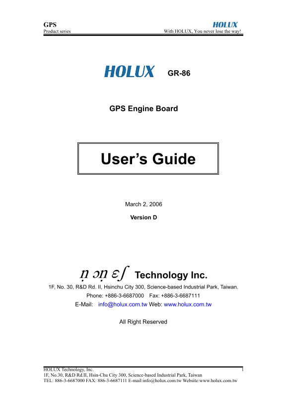 HOLUX GR-86D - Page 1
