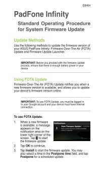 ASUS PadFone Infinity (A80) PadFone Version Update Operation Guide (English Version) - Page 1
