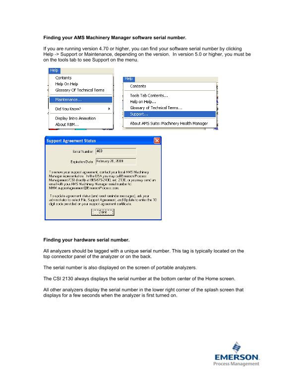 EMERSON Manuals & Guides Serial Number CSI Technologies - Page 1