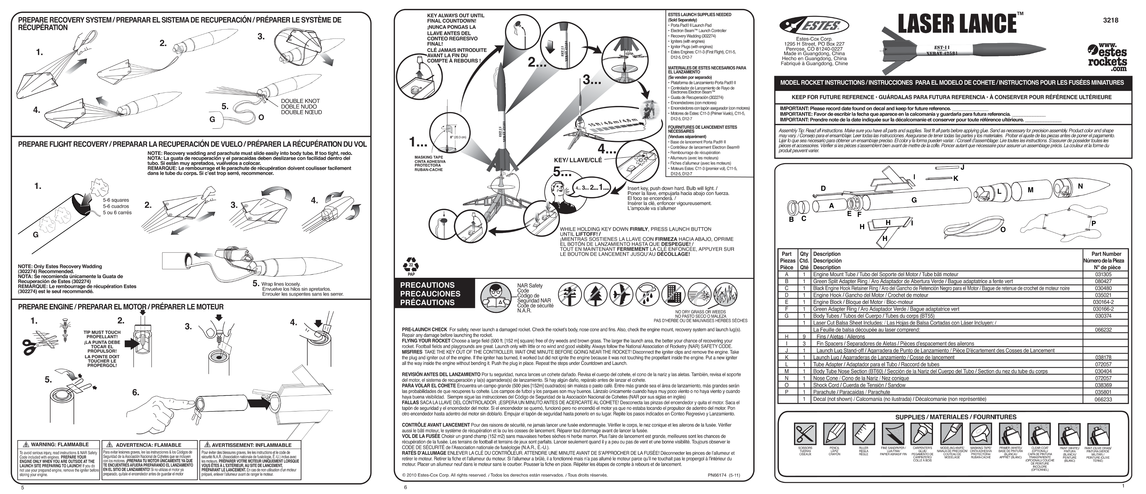 ESTES 3218 - Laser Lance Manual - Page 1