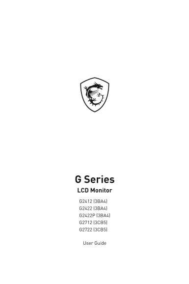 MSI Monitor G Series G2712 User Manual - Page 1