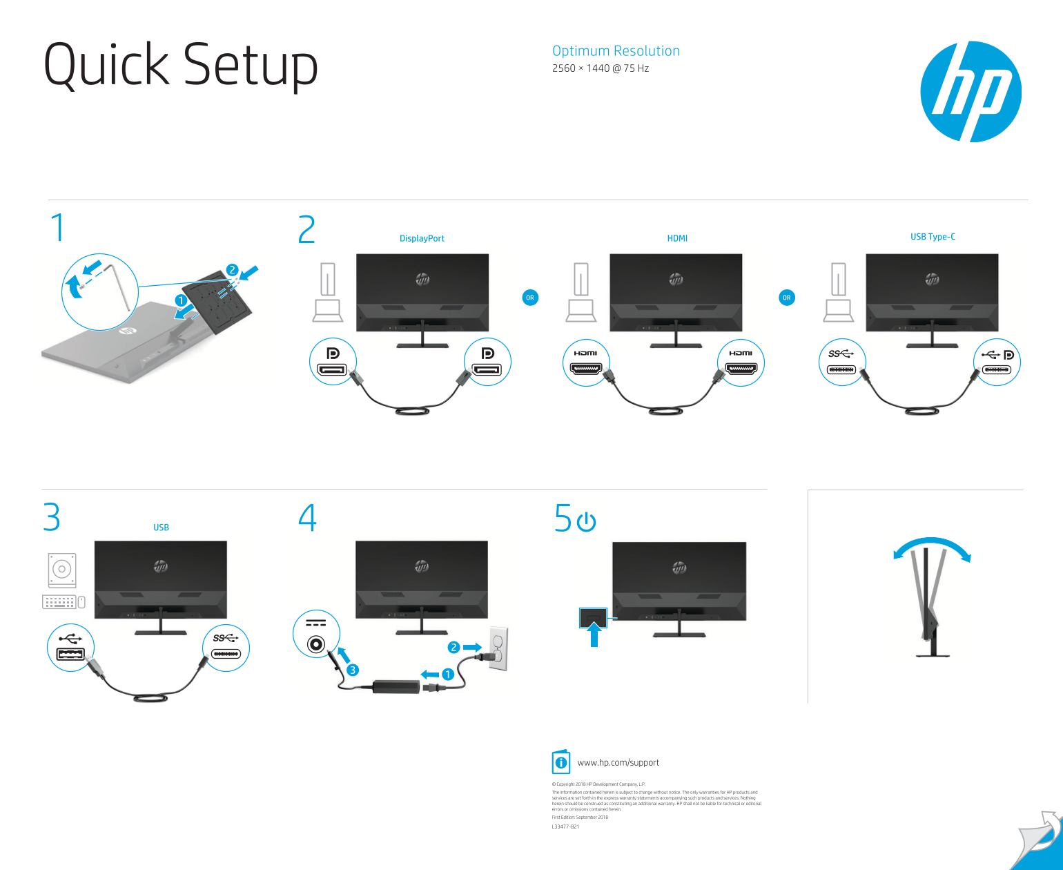 HP Pavilion 32-inch Monitor Quick Installation Guide - Page 1