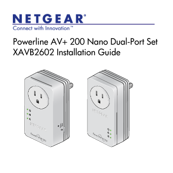 Netgear XAVB2602 - Powerline AV+ 200 Nano Dual-Port Set Installation Guide - Page 1