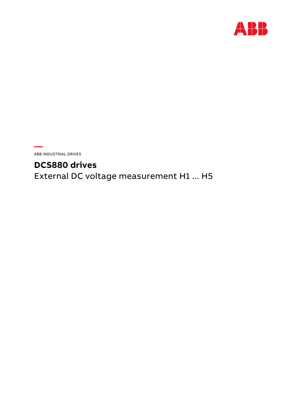 ABB DCS880 External DC Voltage Measurement H1 ... H5 Manual - Page 1