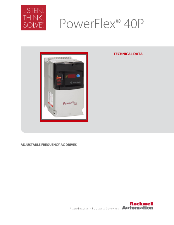 Rockwell Automation PowerFlex 40P AC Drive Technical Data User's Manual Technical Specifications - Page 1