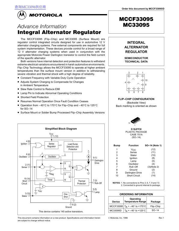Motorola MCCF33095 MC33095 User Manual - Page 1