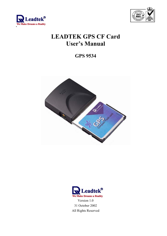 Leadtek GPS 9534 User Manual - Page 1