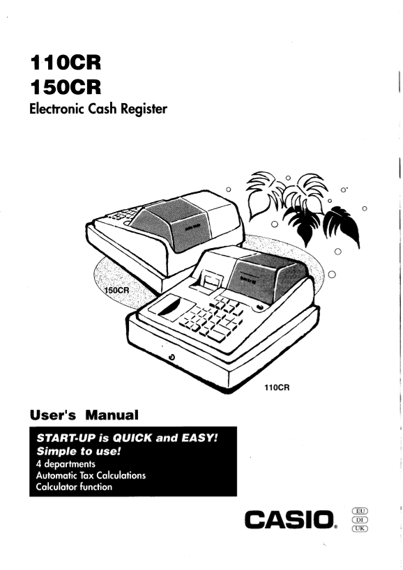 Casio 110CR 150CR User Guide - Page 1
