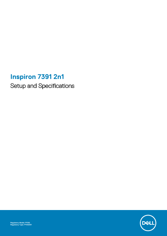Dell Inspiron 7391 2n1 Setup and Specifications - Page 1