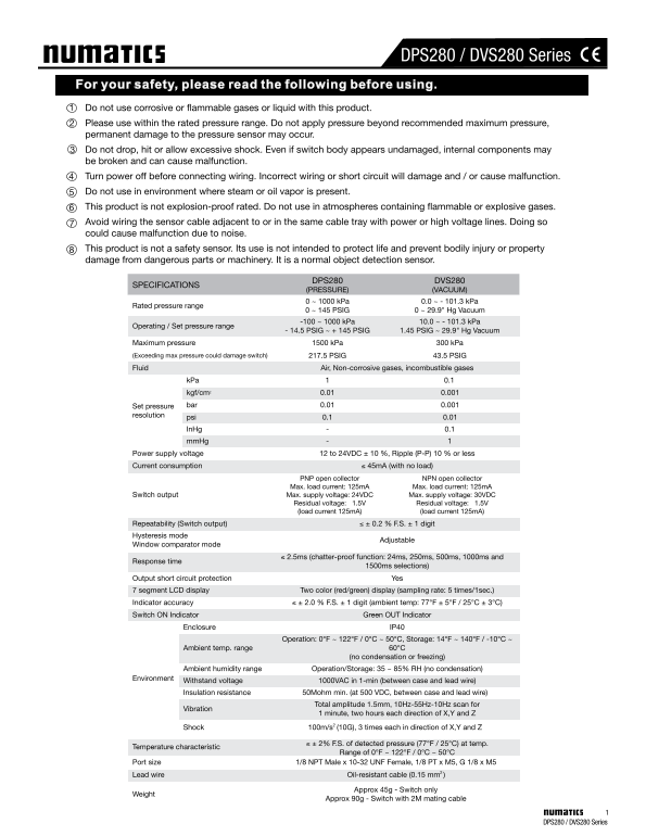 EMERSON Safety Manual Series DPS280 DVS280 ASCO - Page 1