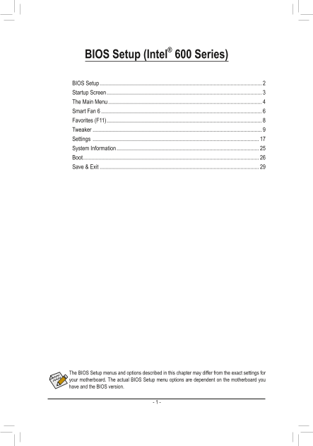Gigabyte Motherboard Z690 AERO D (rev.1.x) BIOS Setup Guide - Page 1