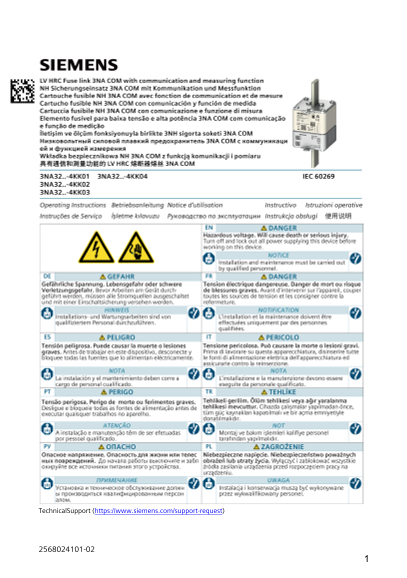Siemens LV HRC Fuse with Communication and Measurement Function 3NA COM User Manual - Page 1