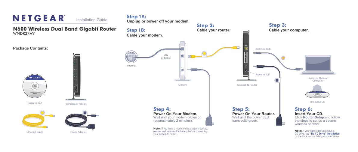 Netgear WNDR37AVv1 - N600 Wireless Router for Gaming & View WNDR37AV Install Guide - Page 1
