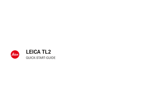 Leica TL2 Quick Guide - Operation Manual English - Page 1