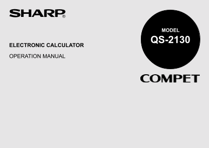 SHARP QS-2130 Operation Manual - Page 1