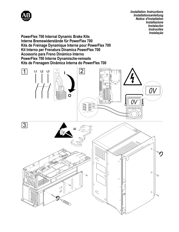 Rockwell Automation PowerFlex 700 Internal Dynamic Brake Kits Installation User's Manual - Page 1