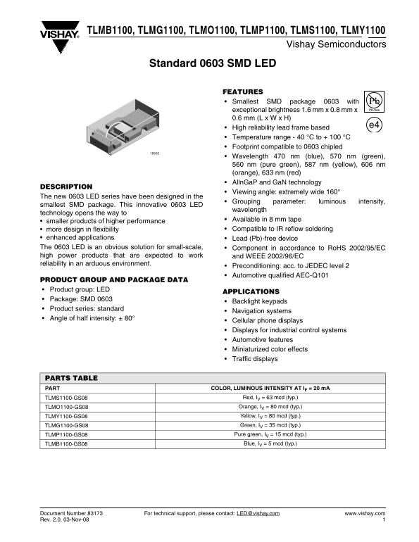 Vishay Semiconductors Data Handbook / Owner's Manual - Page 1