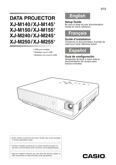 CASIO XJ-M140 XJ-M145 Data Projector Setup Guide (2) Manual User Guide - Page 1