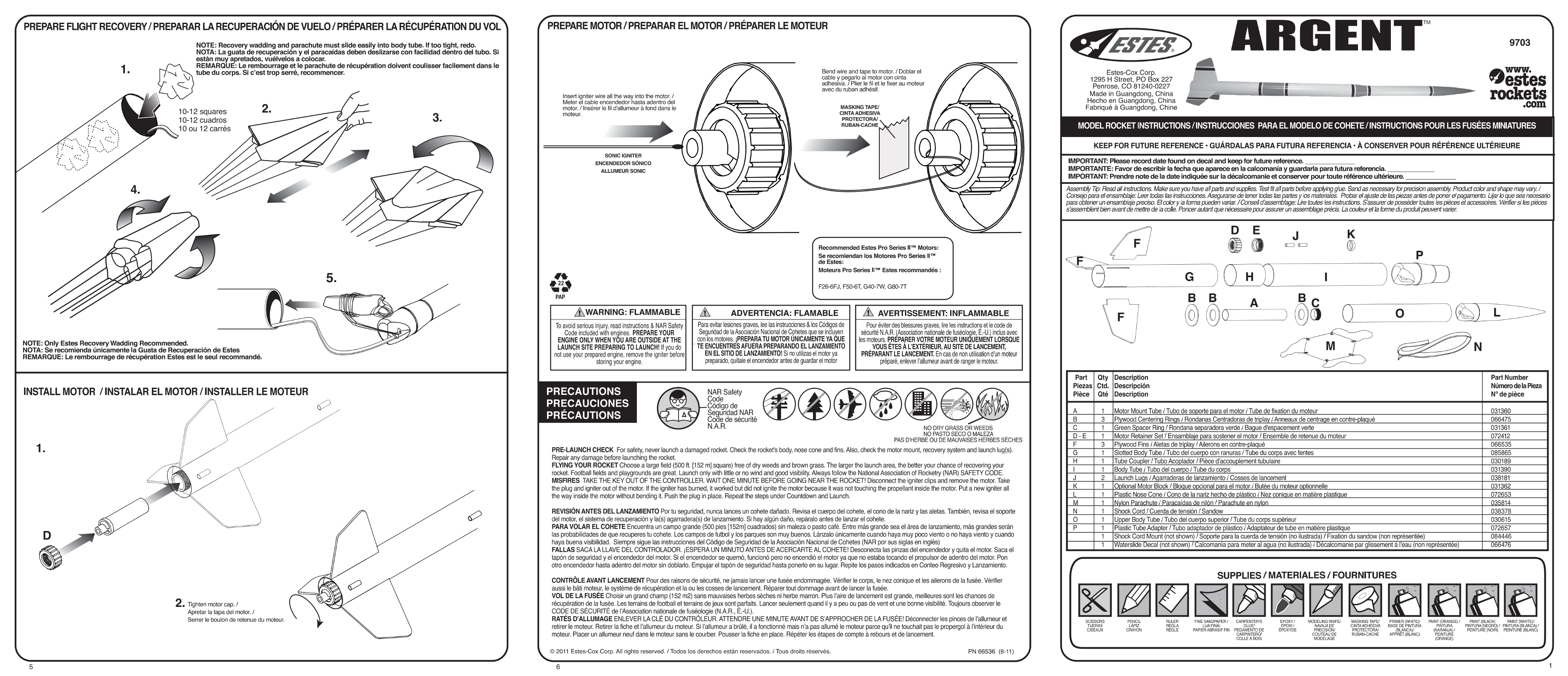 ESTES 9703 - Argent Guide - Page 1