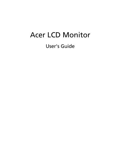 Acer VA Series VA200HQ User Guide - Page 1
