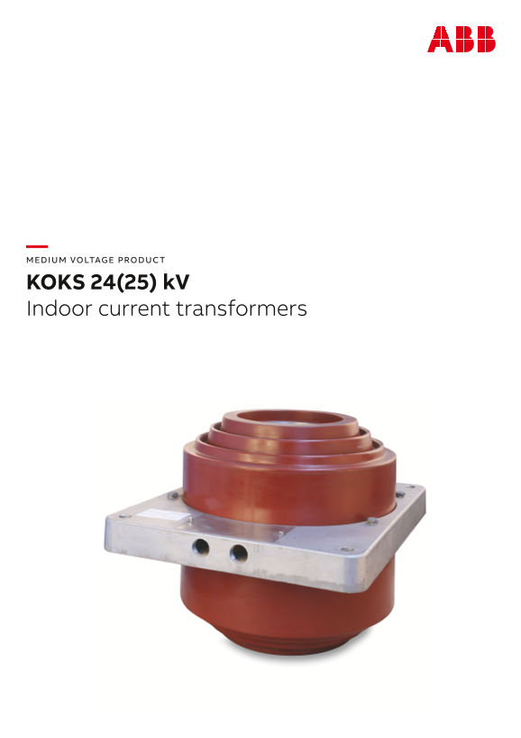 ABB KOKS 24 (25) kV Indoor Current Transformer Datasheet - Page 1