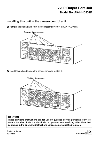 Panasonic AKHHD931P User Guide - Page 1