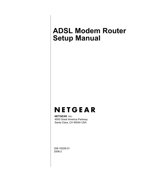 Netgear DG834v3 - ADSL Modem Router DG834v3 Setup Manual - Page 1