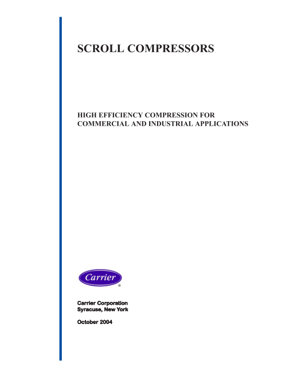 Carrier AquaSnap® 30RB Scroll Compressors High-Efficiency Compression for Commercial and Industrial Applications - Page 1