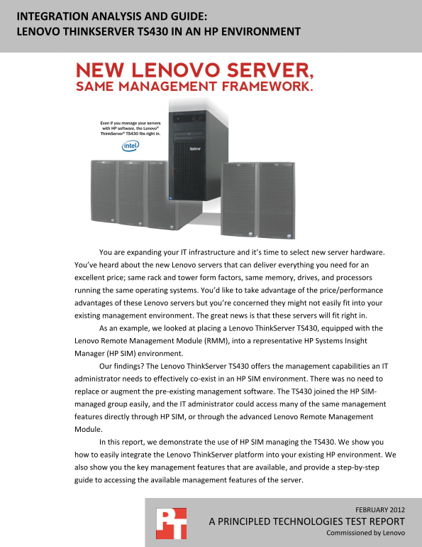 Lenovo ThinkServer TS430 User Guide and Manual - Page 1