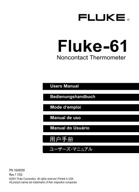 Fluke 63 Infrared Thermometer 61 User Manual - Page 1