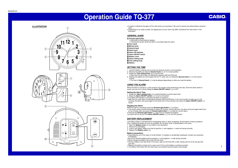 Casio TQ-377 Operation Guide - Page 1