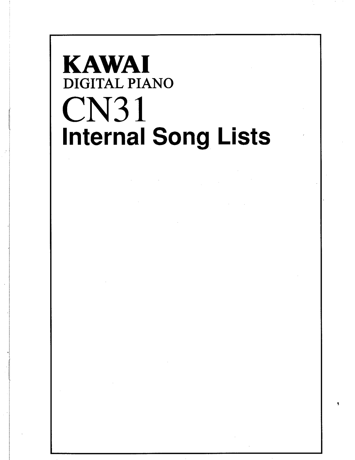 KAWAI CN31 Song List - Page 1
