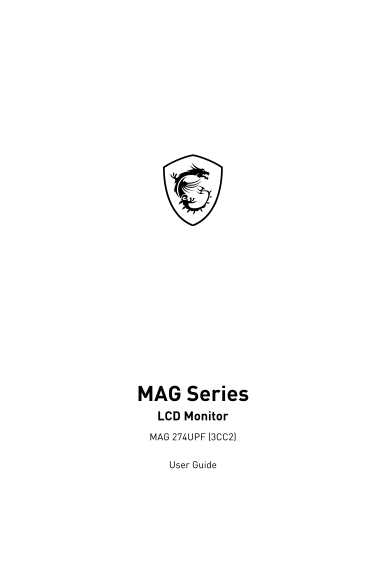 MSI Monitor MAG Series MAG 274UPF User Manual - Page 1