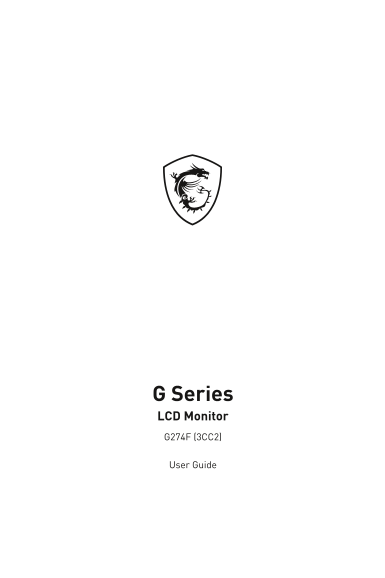 MSI Monitor G Series G274F User Manual - Page 1