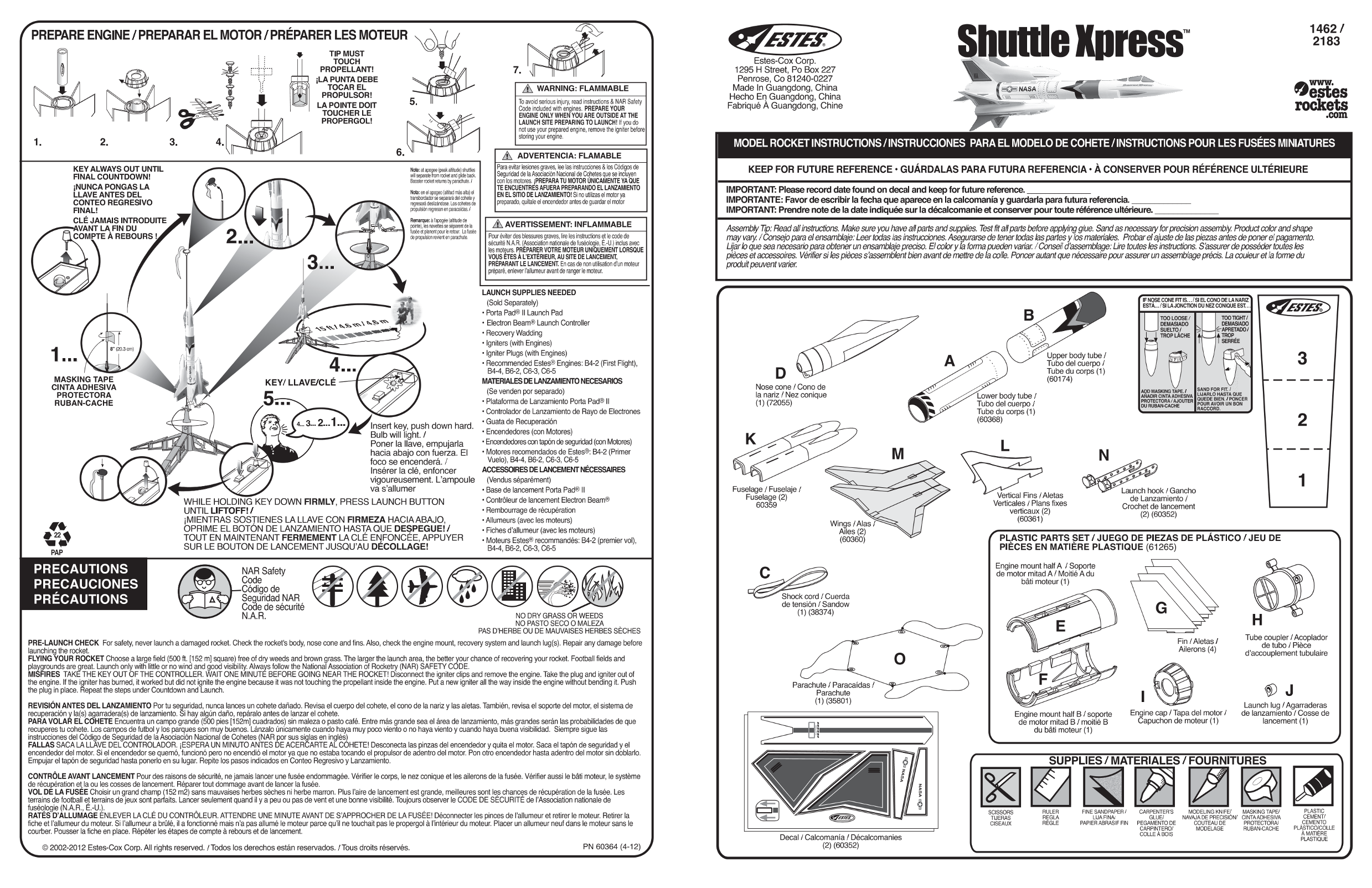 ESTES 2183 – Shuttle Express Owner's Manual - Page 1