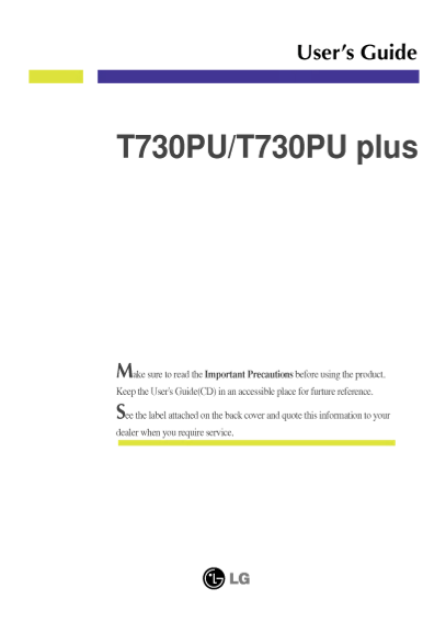LG T730PUP.ACNB Monitor User Guide English - Page 1