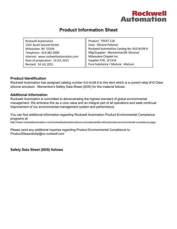 Rockwell Automation 810-N10B User's Manual and Instructions Book - Page 1